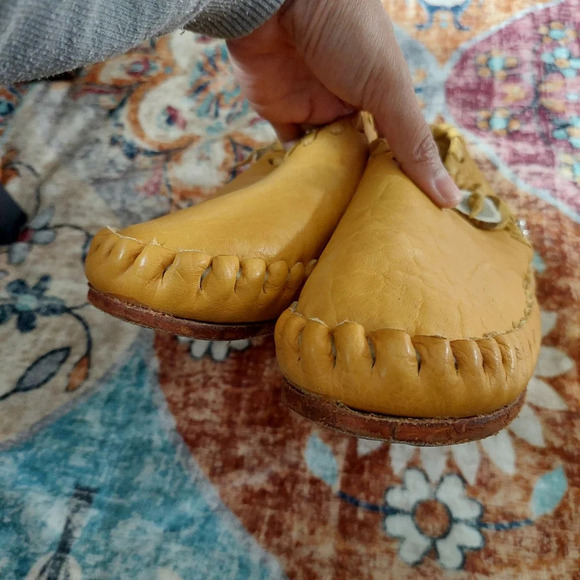 Handmade Buffalo Hide Deer Skin Suede Cherokee Moccasins Women's Size 6 - Picture 5 of 10